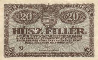 1920. 20f (4x) egymásutáni sorozatszámmal! T:I-,II