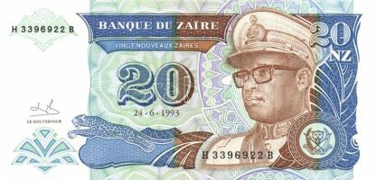 Zaire 1993. 1NZ + 10NZ + 20NZ + 1994. 500NZ T:I