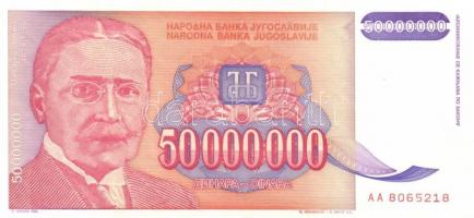 Jugoszlávia 1992. 10.000D, 50.000D + 1993. 5000D-500.000.000.000D (14 különféle) + 1994. 10D,100D,10...