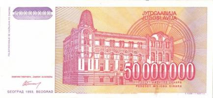 Jugoszlávia 1992. 10.000D, 50.000D + 1993. 5000D-500.000.000.000D (14 különféle) + 1994. 10D,100D,10...