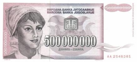 Jugoszlávia 1992. 10.000D, 50.000D + 1993. 5000D-500.000.000.000D (14 különféle) + 1994. 10D,100D,10...