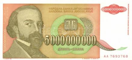 Jugoszlávia 1992. 10.000D, 50.000D + 1993. 5000D-500.000.000.000D (14 különféle) + 1994. 10D,100D,10...