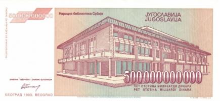 Jugoszlávia 1992. 10.000D, 50.000D + 1993. 5000D-500.000.000.000D (14 különféle) + 1994. 10D,100D,10...