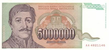 Jugoszlávia 1992. 10.000D, 50.000D + 1993. 5000D-500.000.000.000D (14 különféle) + 1994. 10D,100D,10...