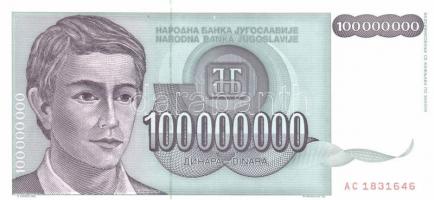 Jugoszlávia 1992. 10.000D, 50.000D + 1993. 5000D-500.000.000.000D (14 különféle) + 1994. 10D,100D,10...