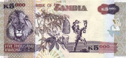 Zambia 1992. 20K + 2003. 500K + 2006. 50K, 100K + 2008. 1000K, 5000K, 10.000K T:I