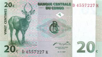 Kongó 1997. 1c,5c, 10c, 20c, 50c T:I
