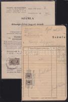 6 db klf számla ill. nyugta, számla-illeték bélyegekkel