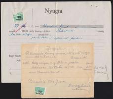 6 db klf számla ill. nyugta, számla-illeték bélyegekkel