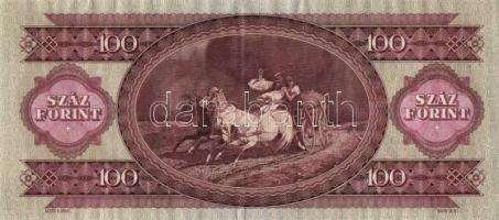 1968. 100Ft előlap bal oldalán nyomdai festékcsíkkal T:II