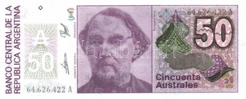 Argentína 1985-91. 1A "C" + 5A "A" + 10A "B" + 50A "A" + 100...