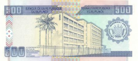 Burundi 2001-2004. 10Fr, 20Fr, 50Fr, 100Fr, 500Fr T:I