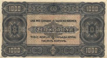 1923. 1000K piros "8 FILLÉR - NYOLC FILLÉR" felülbélyegzéssel T:II