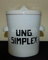 Nagy régi gyógyszertári porcelánedény tétel összesen 14 db feliratos porcelán edény különböző mérete...