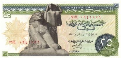 Egyiptom 1972. 25P (2x) egymás utáni sorszámmal T:II + 5klf modern bankjegy T:I(egyik III)