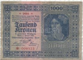 Ausztria 1922. 10K, 20K, 100K, 1000K T:vegyes