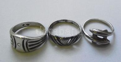 3 db ezüst (Ag) gyűrű 6,77 gr