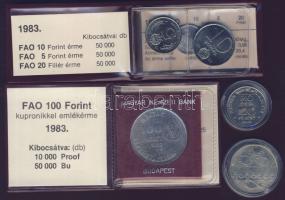 1983-1985. 20f + 5Ft + 10Ft + 20Ft + 100Ft (2klf) "FAO" sorozat! T:BU eredeti tokokban!