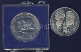 1980. 100Ft "Szovjet-Magyar közös űrrepülés" + 1981. 100Ft "1300 éves Bulgária" T:1 eredeti tokokban!