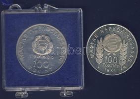 1980. 100Ft "Szovjet-Magyar közös űrrepülés" + 1981. 100Ft "1300 éves Bulgária" ...