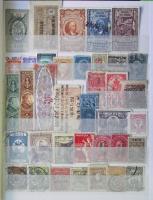 455 db külföldi és magyar illetékbélyeg közepes berakóban