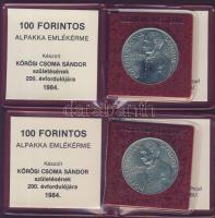 1984. 100Ft (2x) "Kőrösi Csoma Sándor" T:BU Eredeti tokban, tanúsítvánnyal!
