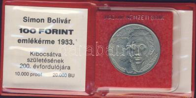 1983. 100Ft "Simon Bolivár" T:BU Eredeti tokban, tanúsítvánnyal!