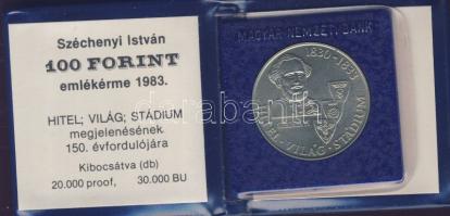 1983. 100Ft "Széchenyi István" T:BU Eredeti tokban, tanúsítvánnyal!