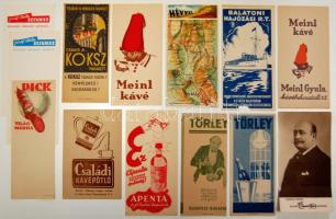 13 db vegyes számolócédula: Törley, Meinl kávé, Koksz, Apenta, stb.