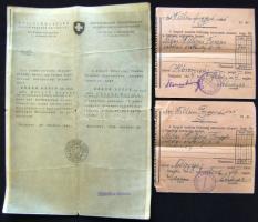 1944 Svájci menlevél másolata + 2 irat