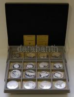 Cook-szigetek 2003-2005. 1000T, 1$ Ag "Ázsia történelme" sorozatának 26klf darabja tanúsítványokkal, két részes éremtartó dobozban! T:PP