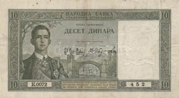 Jugoszlávia 1939. 10D T:III+ + Románia 1915. 2L T:III