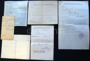 8 db klf banki irat eltérő dátumozással: értesítő, kimutatások okmánybélyegekkel, számla, nyugta, + ...