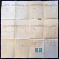 8 db klf banki irat eltérő dátumozással: értesítő, kimutatások okmánybélyegekkel, számla, nyugta, + ...