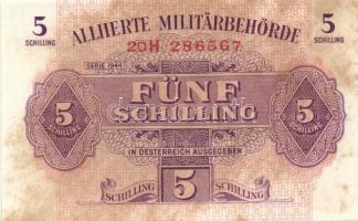 Ausztria/nemzetközi megszállás 1944. 1Sch + 2Sch + 5Sch T:II,III + Német 3. Birodalom /Weimari Köztá...