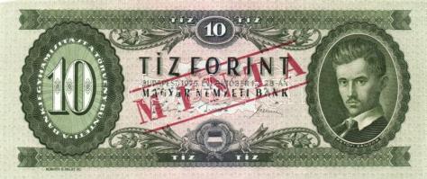 1975. 10Ft "MINTA" perforációval és felülnyomással "A 102" sorozatszámmal T:I