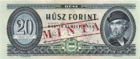 1980. 20Ft "MINTA" perforációval és felülnyomással "C 000" sorozatszámmal T:I
