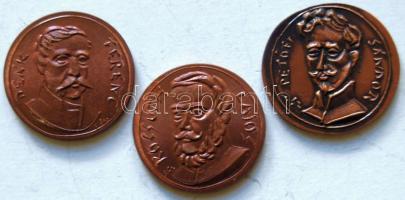 DN. Emlékül a Magyar Honvédségtől sorozat "Deák" + "Kossuth" + "Petőfi" emlékérem három darabja T:1-