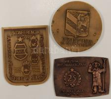 3db klf Br emlékplakett "Hazánk Felszabadulásának 25. évfordulójára", "Környezetvédelemért" és "Szeged" felirattal T:vegyes