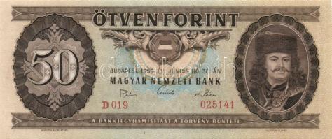 1969. 50Ft előoldali felfelé csúszott nyomat T:I