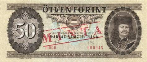 1983. 50Ft "MINTA" perforációval és felülnyomással "D 000" sorozatszámmal T:I