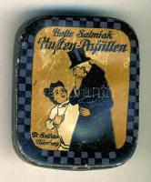 Kisméretű szecessziós fém gyógycukorkás doboz 5x6 cm