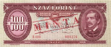 1984. 100Ft + 100Ft "MINTA" perforációval és felülnyomással "B 000" sorozatszámm...