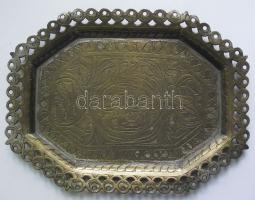 Dekoratív kézzel vésett alpakka tálca 23x30 cm