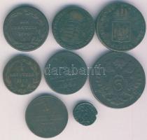 1763-1853. 7db klf osztrák és magyar bronzpénz, rézdénárral és 1db római érmével T:vegyes