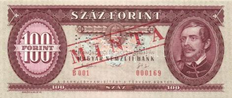 1993. 100Ft "MINTA" perforációval és felülnyomással "B 001" sorozatszámmal T:I