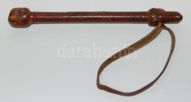 ~1960 Eredeti bőr rendőrbot kis sérülésekkel 25 cm