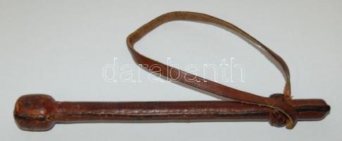 ~1960 Eredeti bőr rendőrbot kis sérülésekkel 25 cm