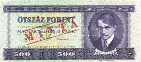 1990. 500Ft "MINTA" perforációval és felülnyomással "E 000" sorozatszám T:I