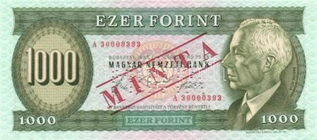 1983. 1000Ft "MINTA" perforációval és felülnyomással "A 30000393" T:I